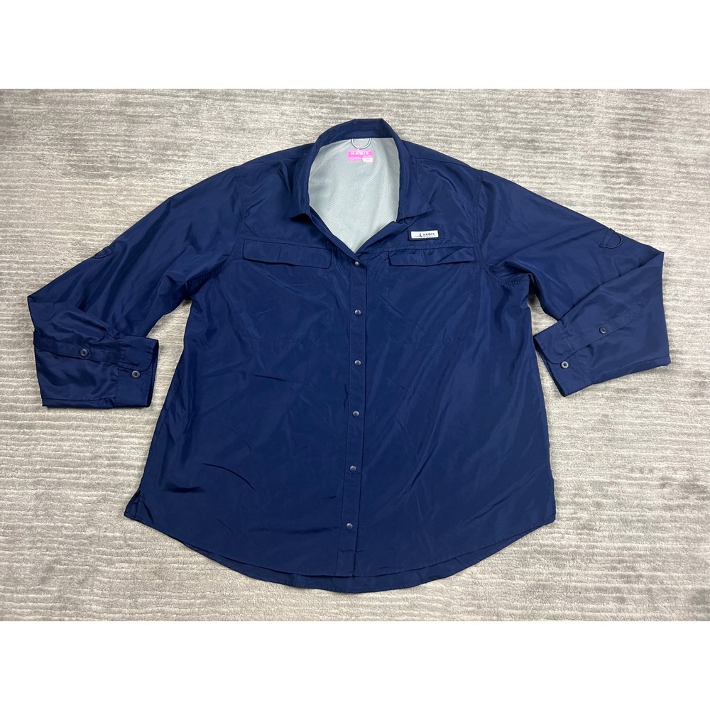 Habit Fishing Shirt Women 2XL Peacoat Blue Solar Factor UV Protection TS1465